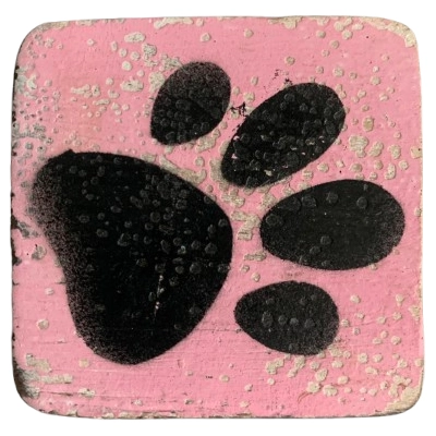 Houten Symbool Pootafdruk - Roze