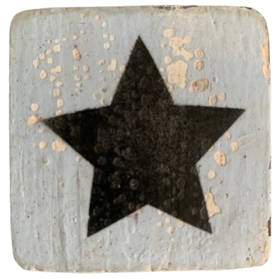 Houten Symbool Ster - Grijs-Blauw