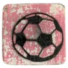 Houten Symbool Voetbal - Donkerroze Houten Symbool Voetbal - Donkerroze