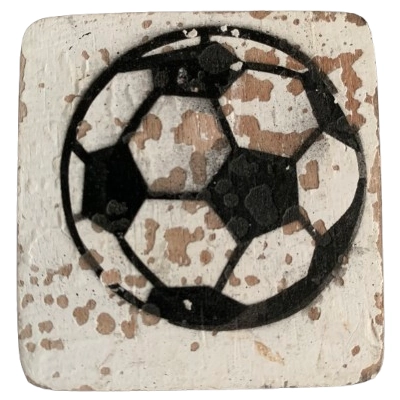 Houten Symbool Voetbal - Wit Houten Symbool Voetbal - Wit