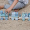 Little Dutch - Houten Blokkentrein blauw - impressie Little Dutch - Houten Blokkentrein