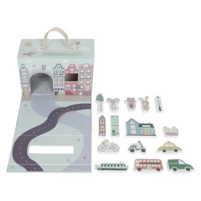 Little Dutch - Speelkoffer Stad - inhoud Little Dutch - Speelkoffer Stad