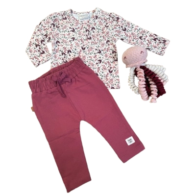 Kraamcadeau F&D setje met Gehaakte Octopus Nr. 003