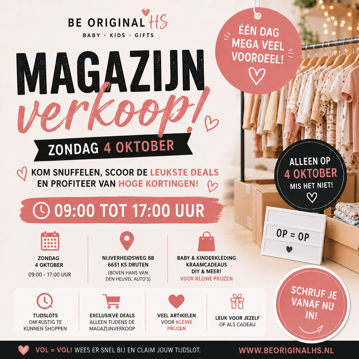 Magazijnverkoop 4 Oktober